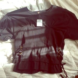 Free People t-shirt style corset top