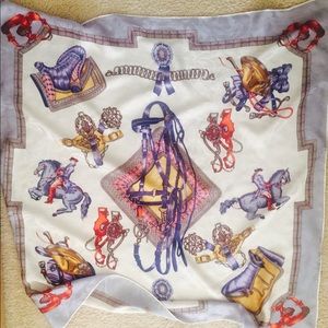 Italian Carré silk scarf Hermès style
