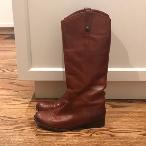 Frye Melissa Button Boots in Cognac
