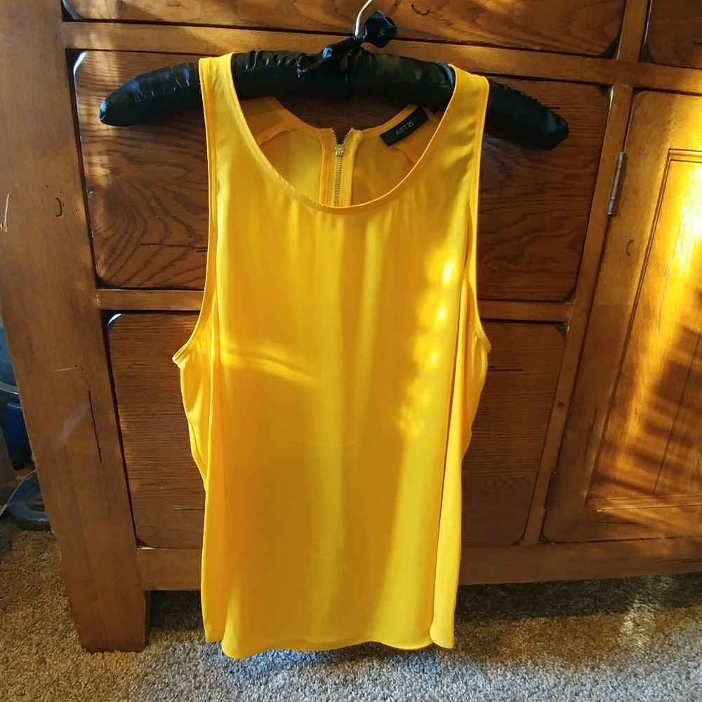 { Apt.9 } Mustard Yellow Back-Zip Blouse