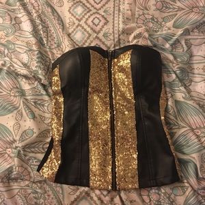 Gold and black corset