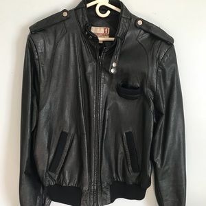 Vintage Classic Directions black leather jacket