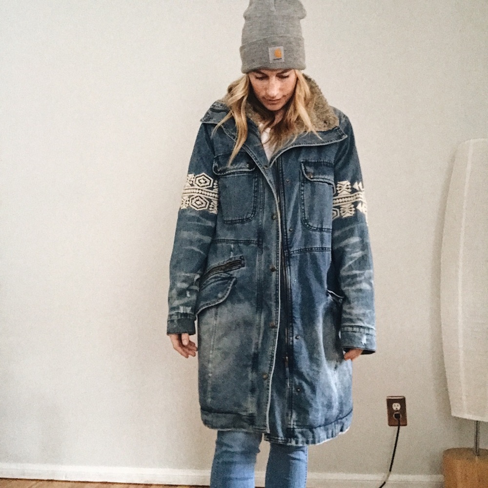 Free People Sherpa Denim Jacket - RARE