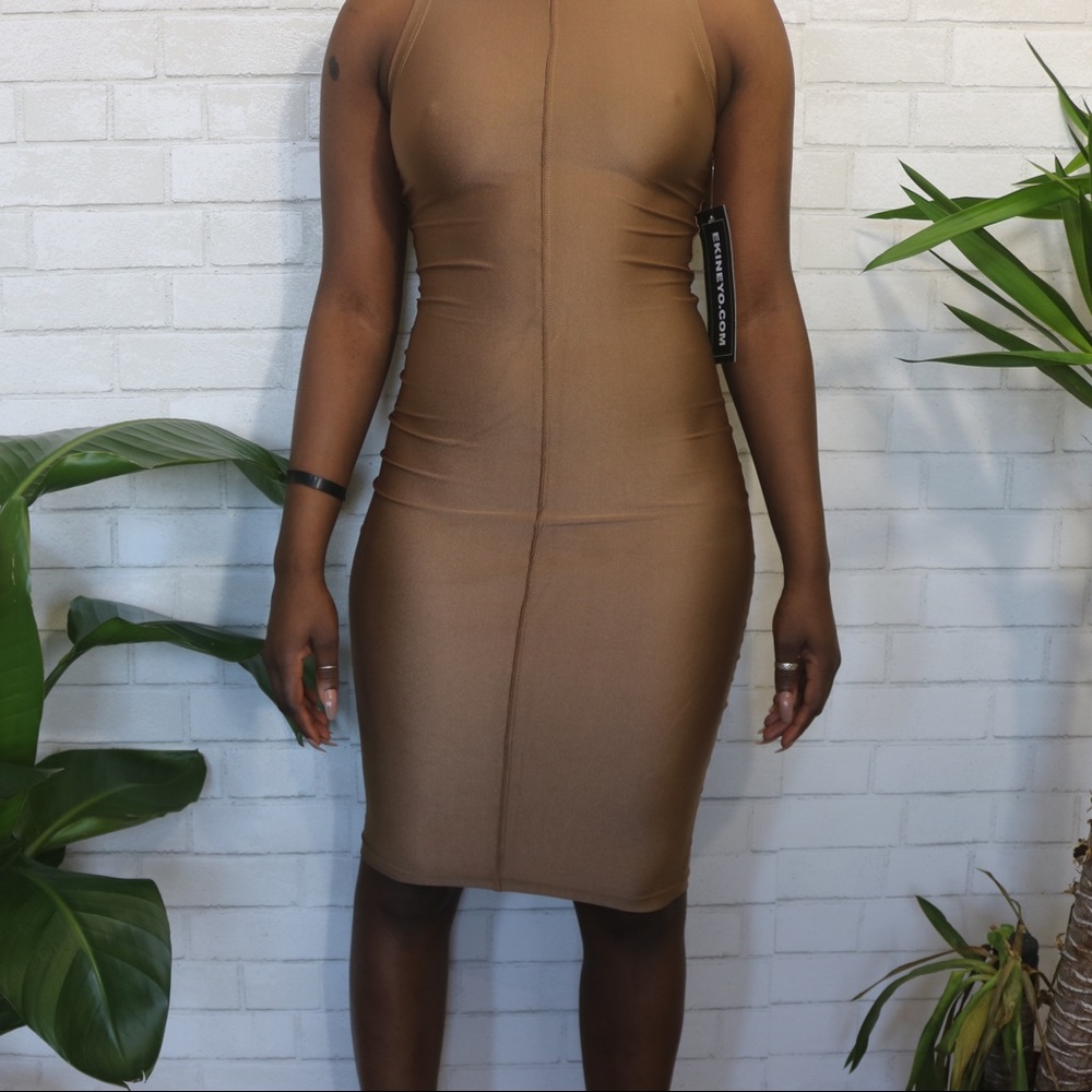 Bronze/Copper Bodycon Dress from Ekineyo.com