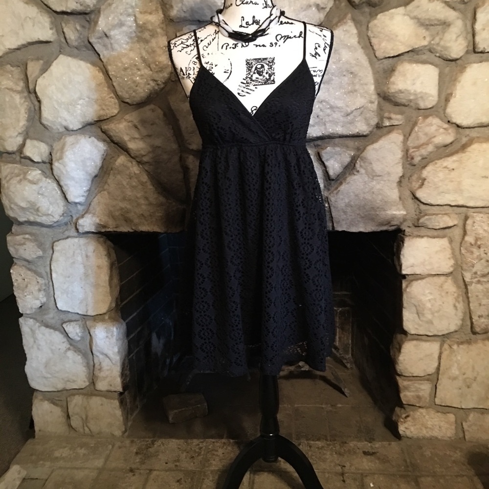 Express black lace sleeveless dress