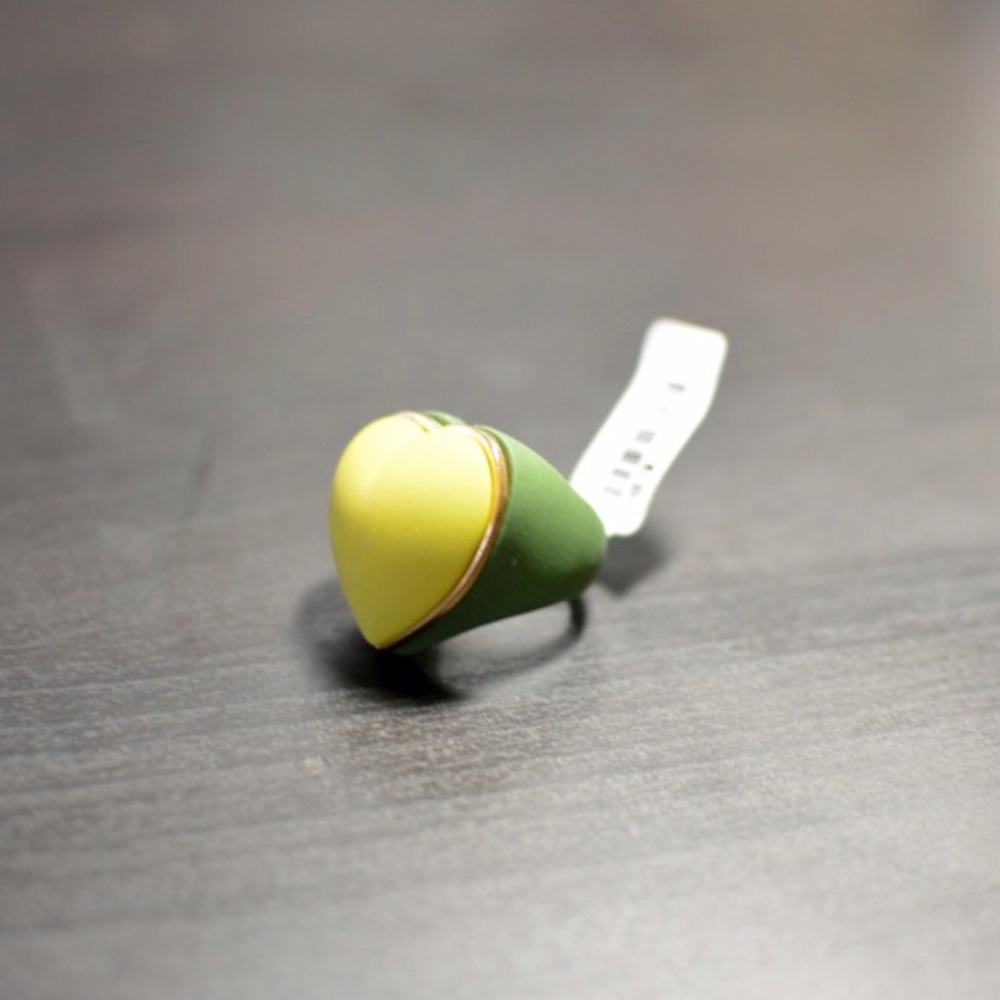 Neon green candy hear ring