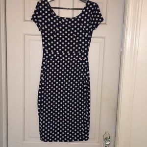 Blue & white polka dot dress