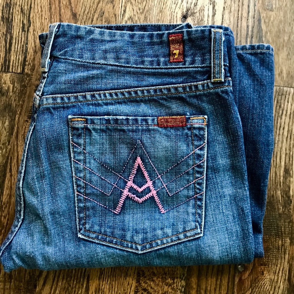 7 For All Mankind Pink "A" Pocket Jeans