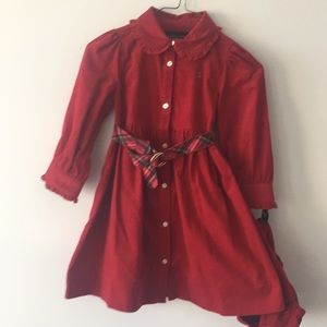 Ralph Lauren Red Corduroy Holiday Toddler Dress
