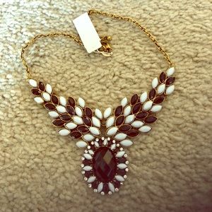 Black and white statement necklace. New