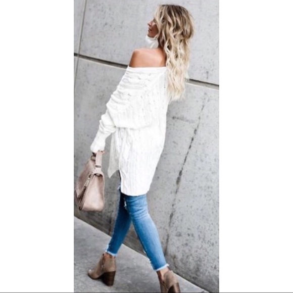 ❗️CLEARANCE❗️Cream Cable Oversized Sweater S/M M/L - Picture 2 of 5