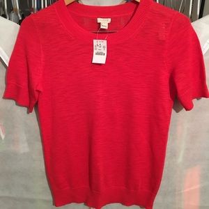 (2) Jcrew Short Sleeve Sweaters - RED - WHITE