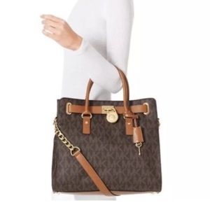 Michael Kors Hamilton Tote Brown Gold