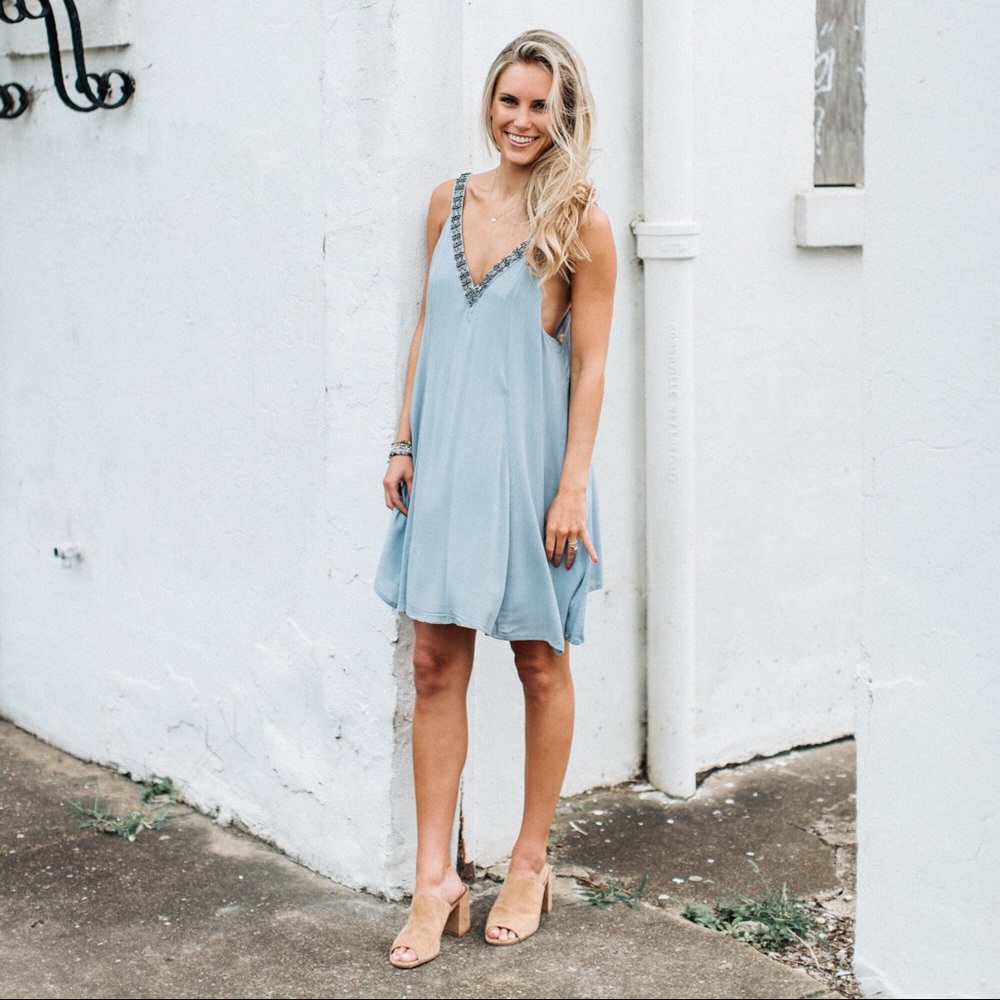 NWT PPLA Dusty Blue Dress