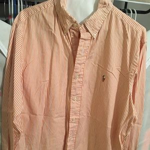 Men’s Orange Striped Polo