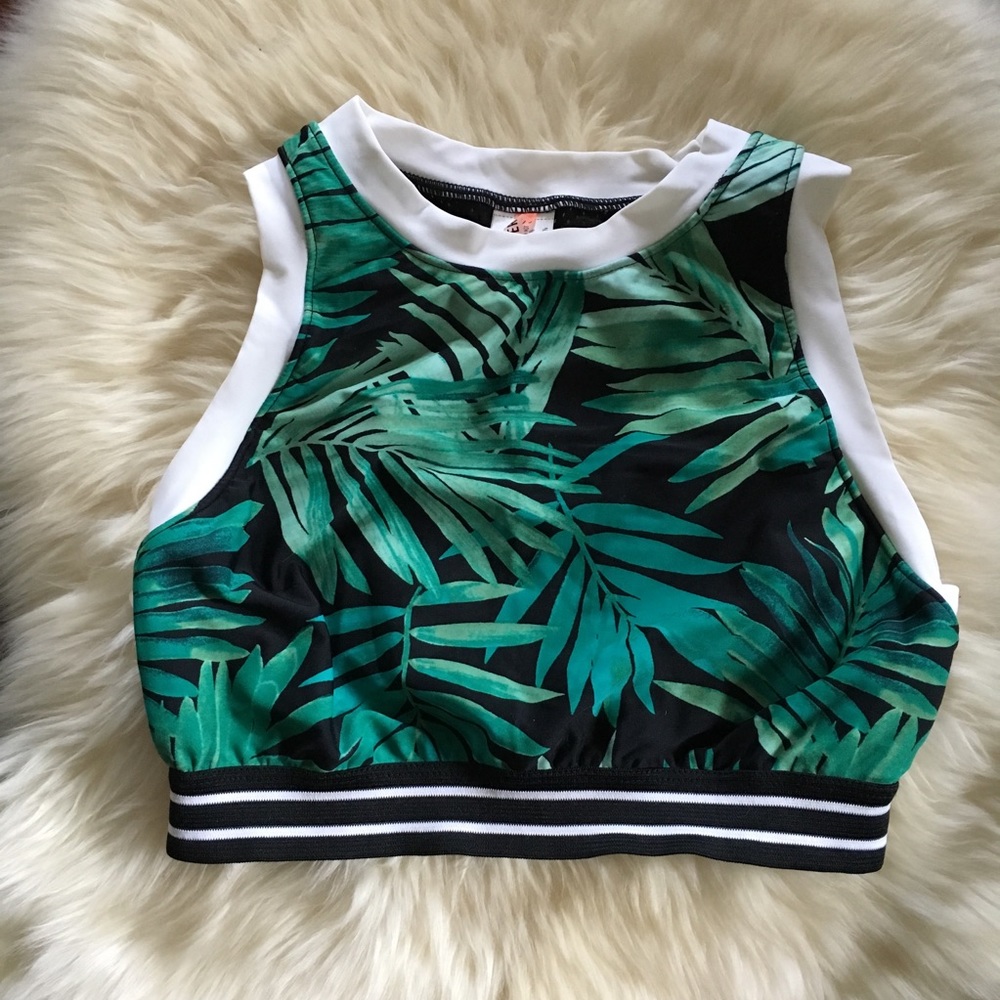 Forever 21 Palm Print Swimsuit Top