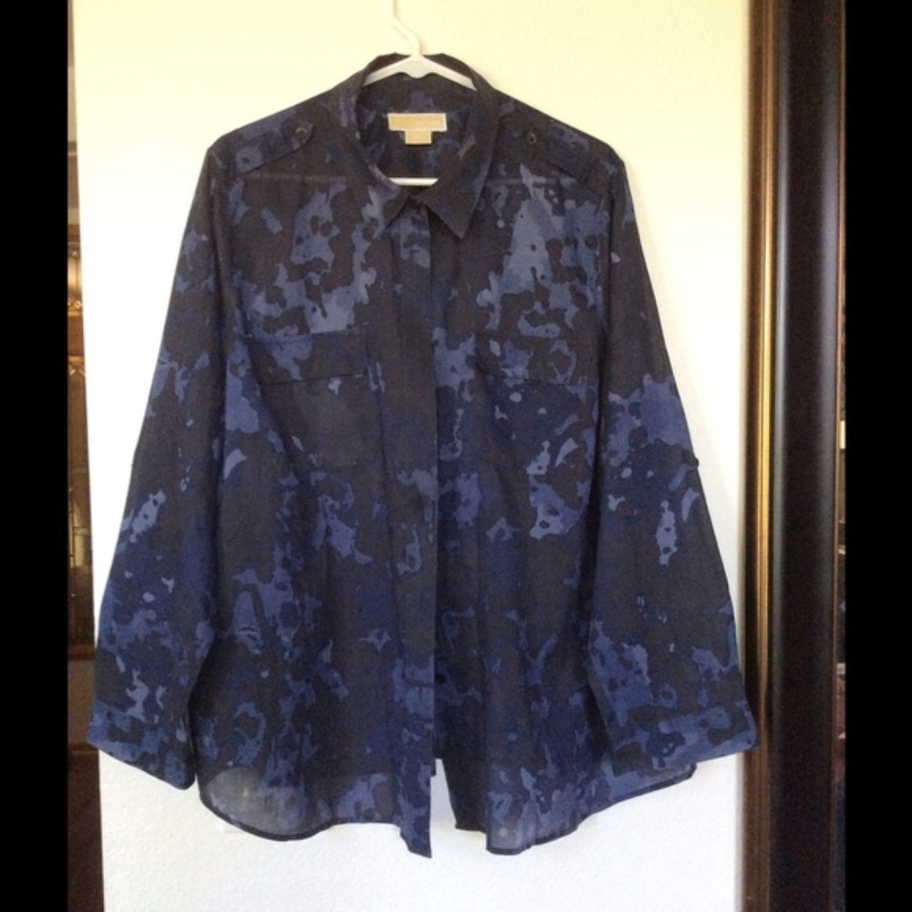 Michael Kors Abstract Print Camp Shirt