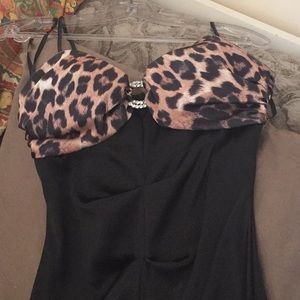 Black fitted prom dress