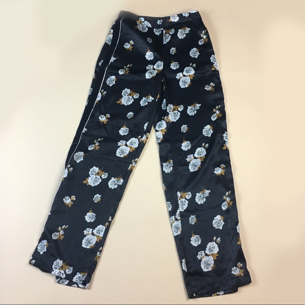 NEW ZARA Satin Floral Pants