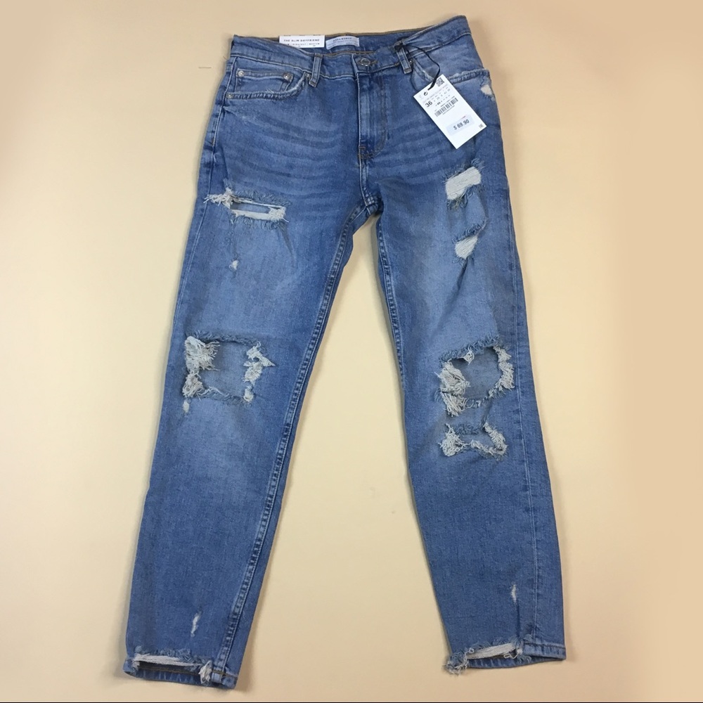 NWT ZARA Slim Boyfriend Jeans