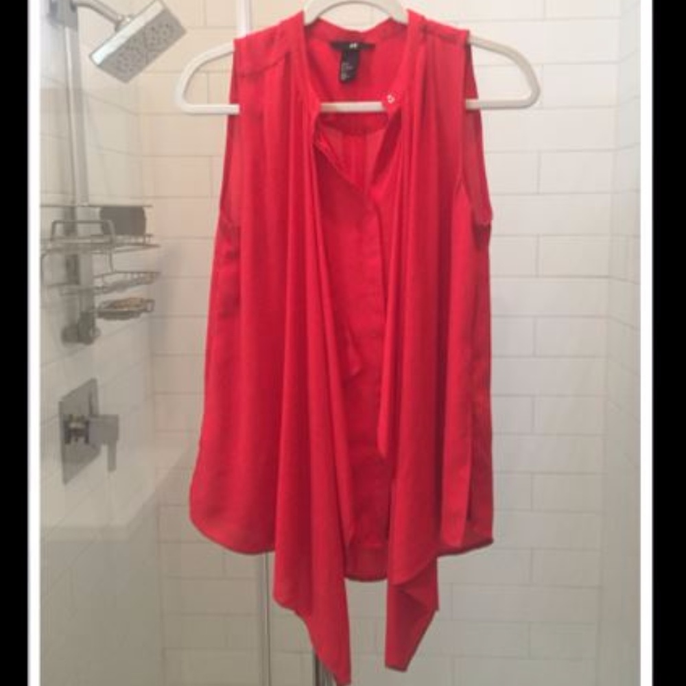 H&M drape top orange