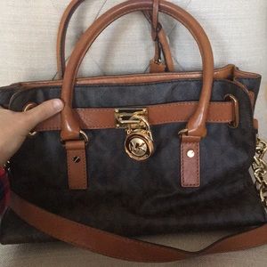 Authentic Michael Kors Brown/Tan/Gold Handbag