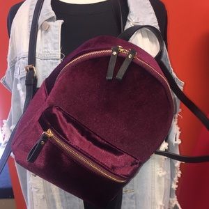 Burgundy Velvet backpack