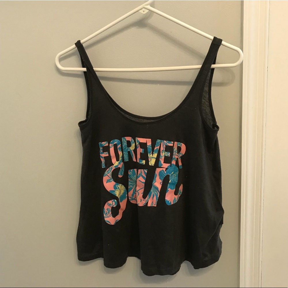 AE Forever sun dark gray tank top