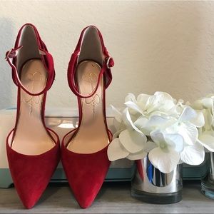 Jessica Simpson Red Velvet Pump