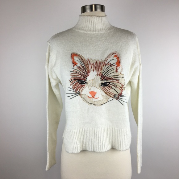 New Anthropologie Moth Cat Embroidered 