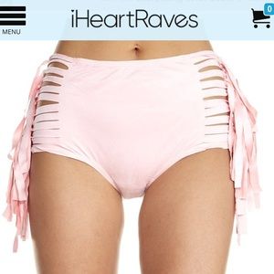 IHeartRaves Suede Fringe High Waisted Shorts