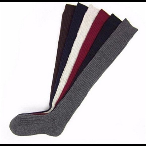**5 for $20** LIGHT GREY OVER THE KNEE SOCKS - Picture 7 of 8
