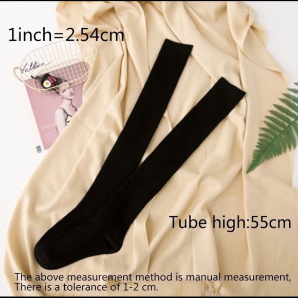 **5 for $20** LIGHT GREY OVER THE KNEE SOCKS - Picture 8 of 8