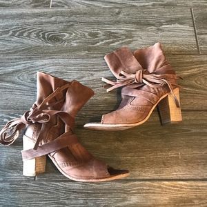 Free People Tie/Fringe Booties