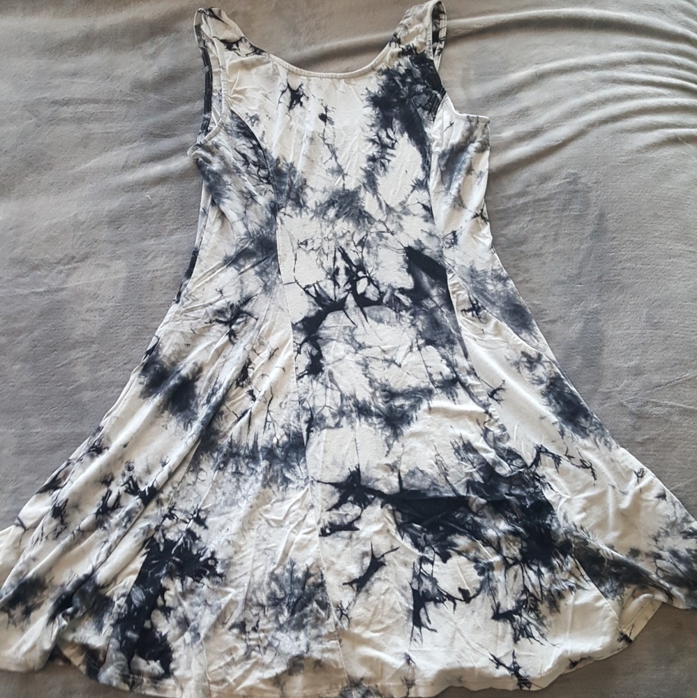 Black and white tye die sun dress