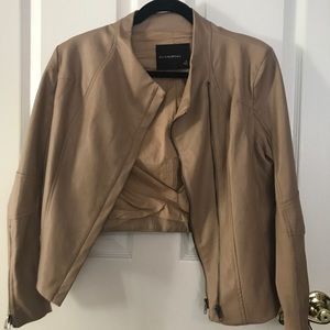 Olivaceous Women’s Cream Leather Jacket