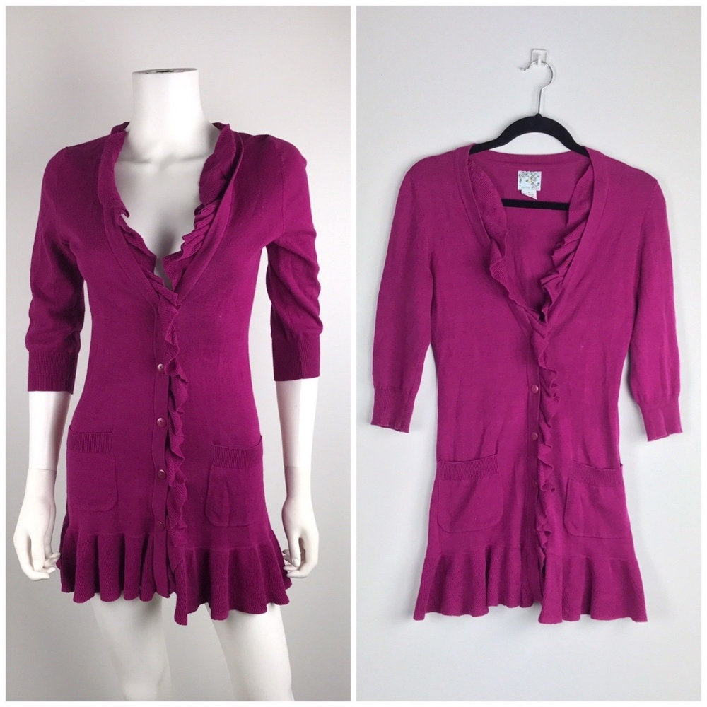 Tabitha Anthropologie Women's Ruffle Sweater Sz S