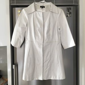BEBE White Leather Mod Trench Coat - Size Small