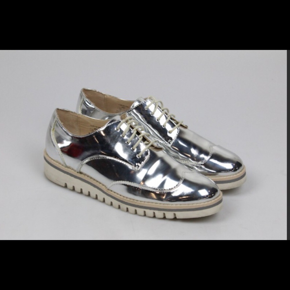 Zara metallic loafers