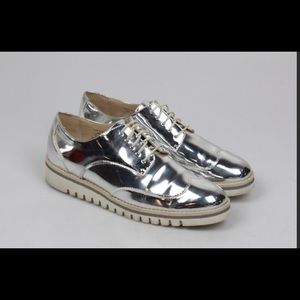Zara metallic loafers