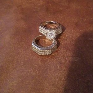 Sterling silver wedding set
