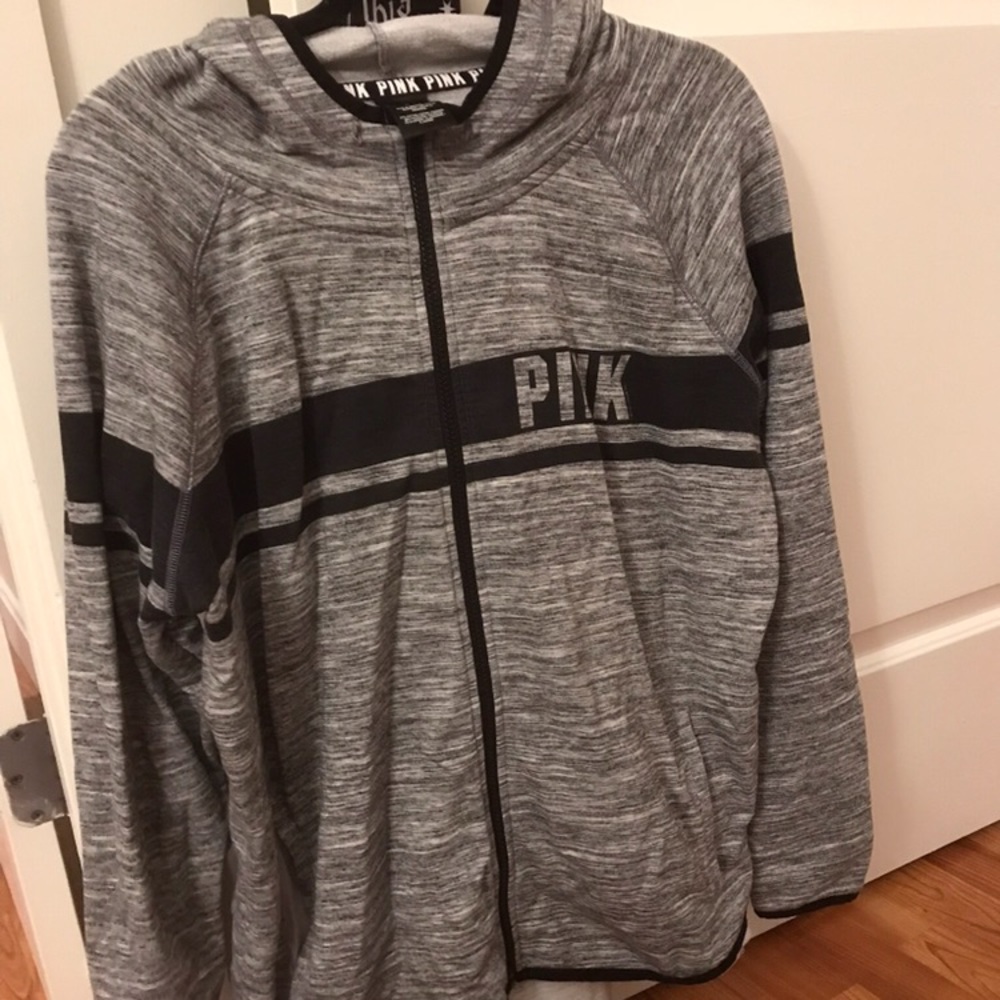 VS Pink Gray hooded Sweatshirt