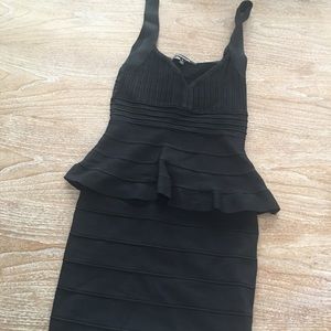 Black mini peplum dress