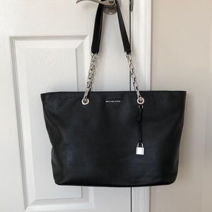 SOLD. Michael Kors Mercer Chain-Link Leather Tote