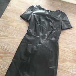 Leather midi dress