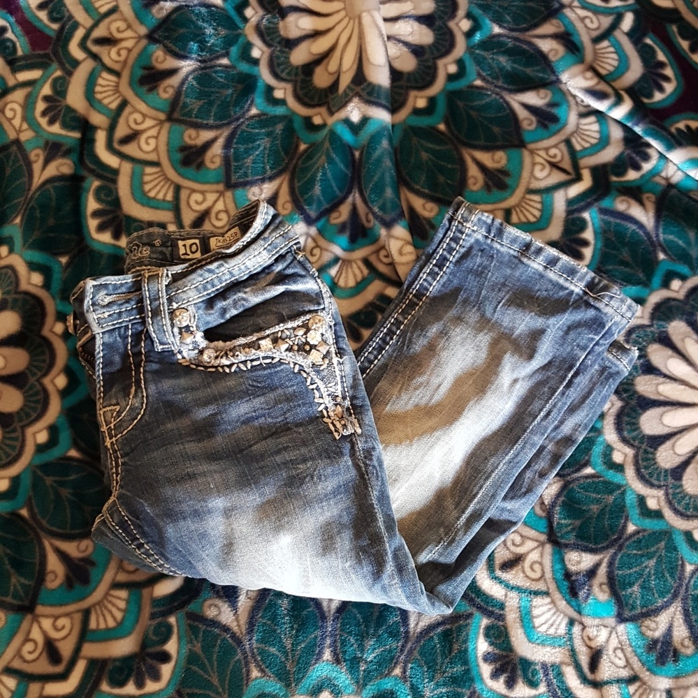 Girls Miss Me Cuffed Capri Jeans