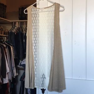 Lace vest, tan