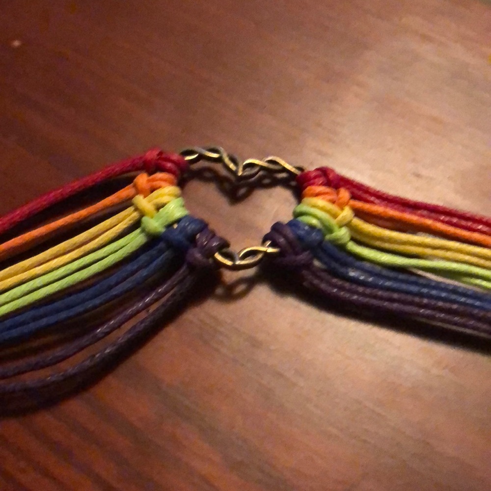 Rainbow Heart Bracelet