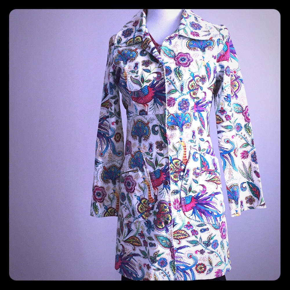 Cute & Playful Peacock Floral Paisley Jacket! 🌷💜