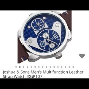 Joshua & Son's leather strap Men's watch